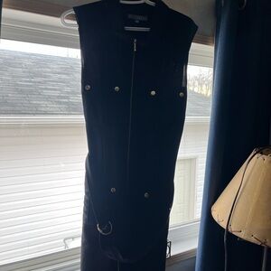 Sharagano Black Vest with Gold Accents